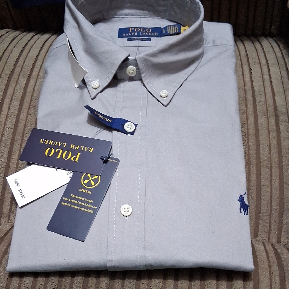 Polo by Ralph Lauren Men's Light Gray Button Down Shirt